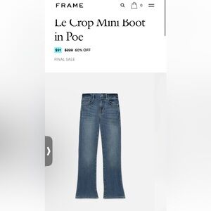 Frame Denim LE CROP MINI BOOT 
Women's Blue Jeans